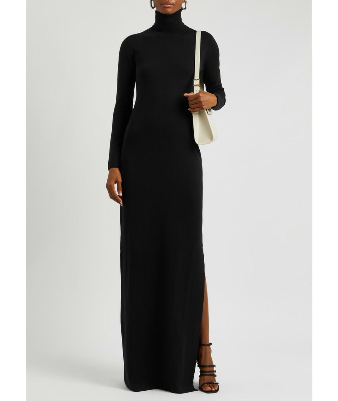 SAINT LAURENT Черное шерстяное коктейльное платье, фото 7