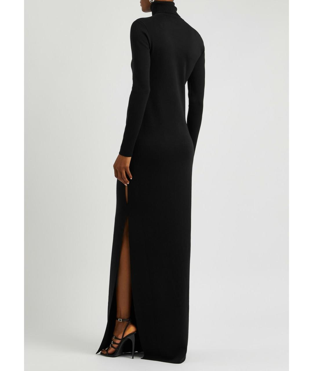 SAINT LAURENT Черное шерстяное коктейльное платье, фото 8