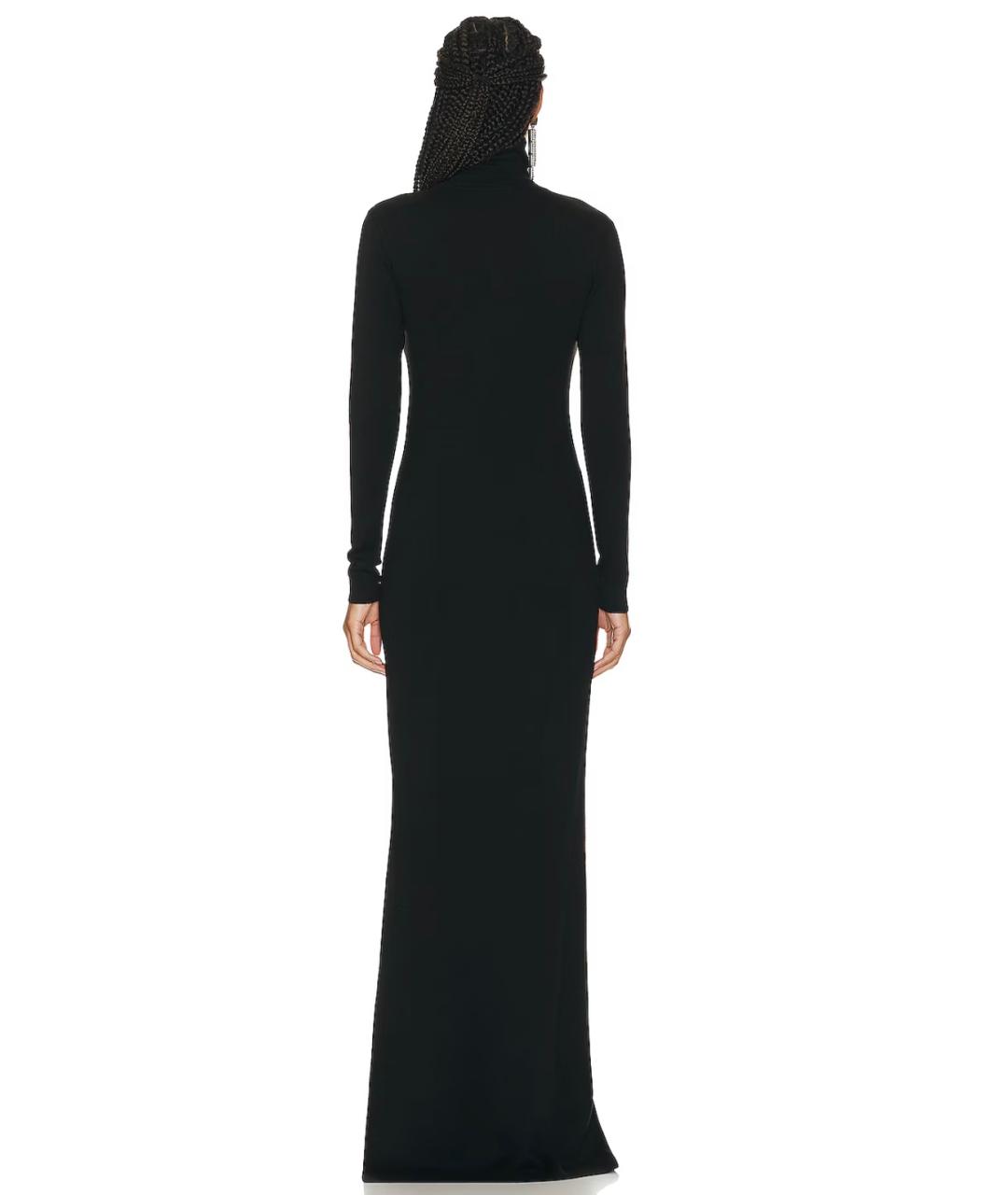 SAINT LAURENT Черное шерстяное коктейльное платье, фото 5