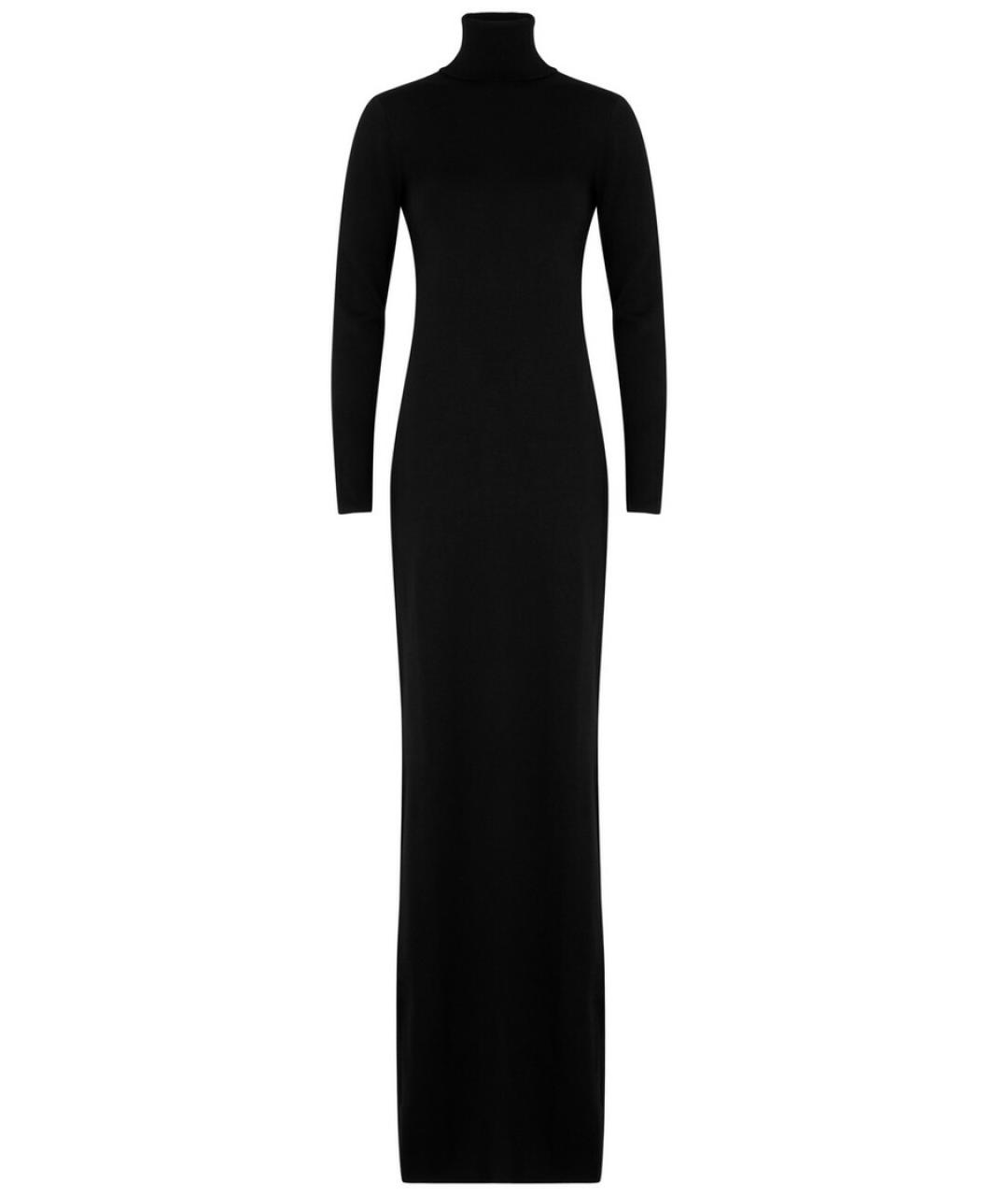 SAINT LAURENT Черное шерстяное коктейльное платье, фото 1