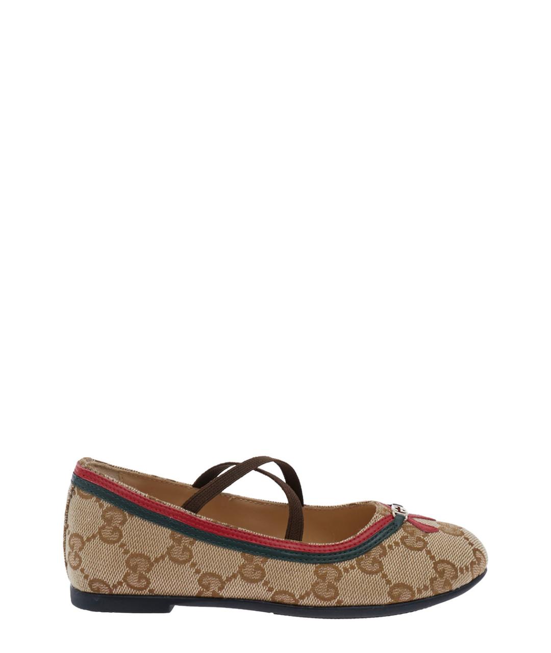 GUCCI Бежевые текстильные балетки, фото 5