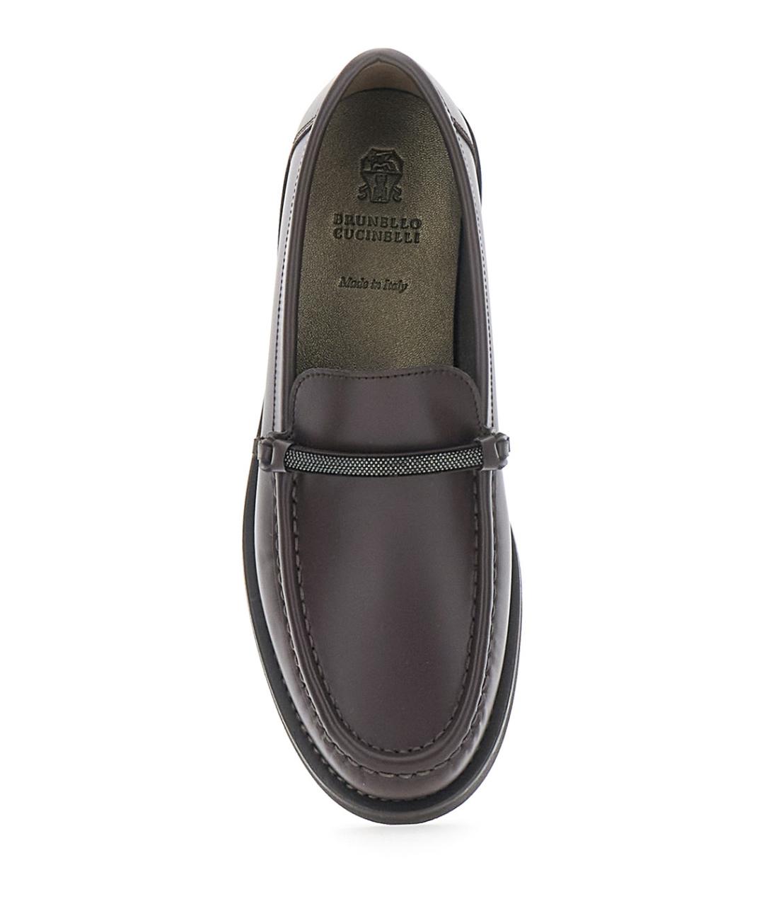 BRUNELLO CUCINELLI Коричневые кожаные лоферы, фото 4