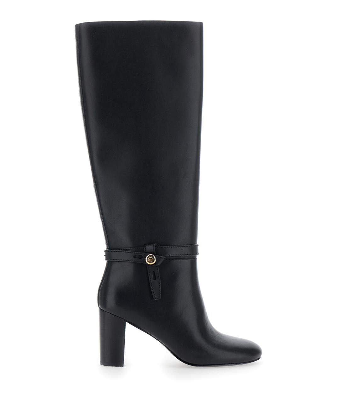 TORY BURCH Черные кожаные сапоги, фото 1