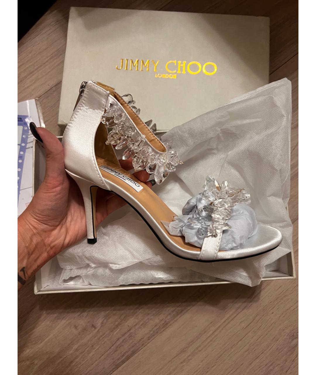 JIMMY CHOO Белые босоножки, фото 6