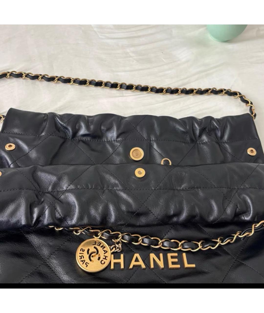 CHANEL Черная кожаная сумка тоут, фото 2