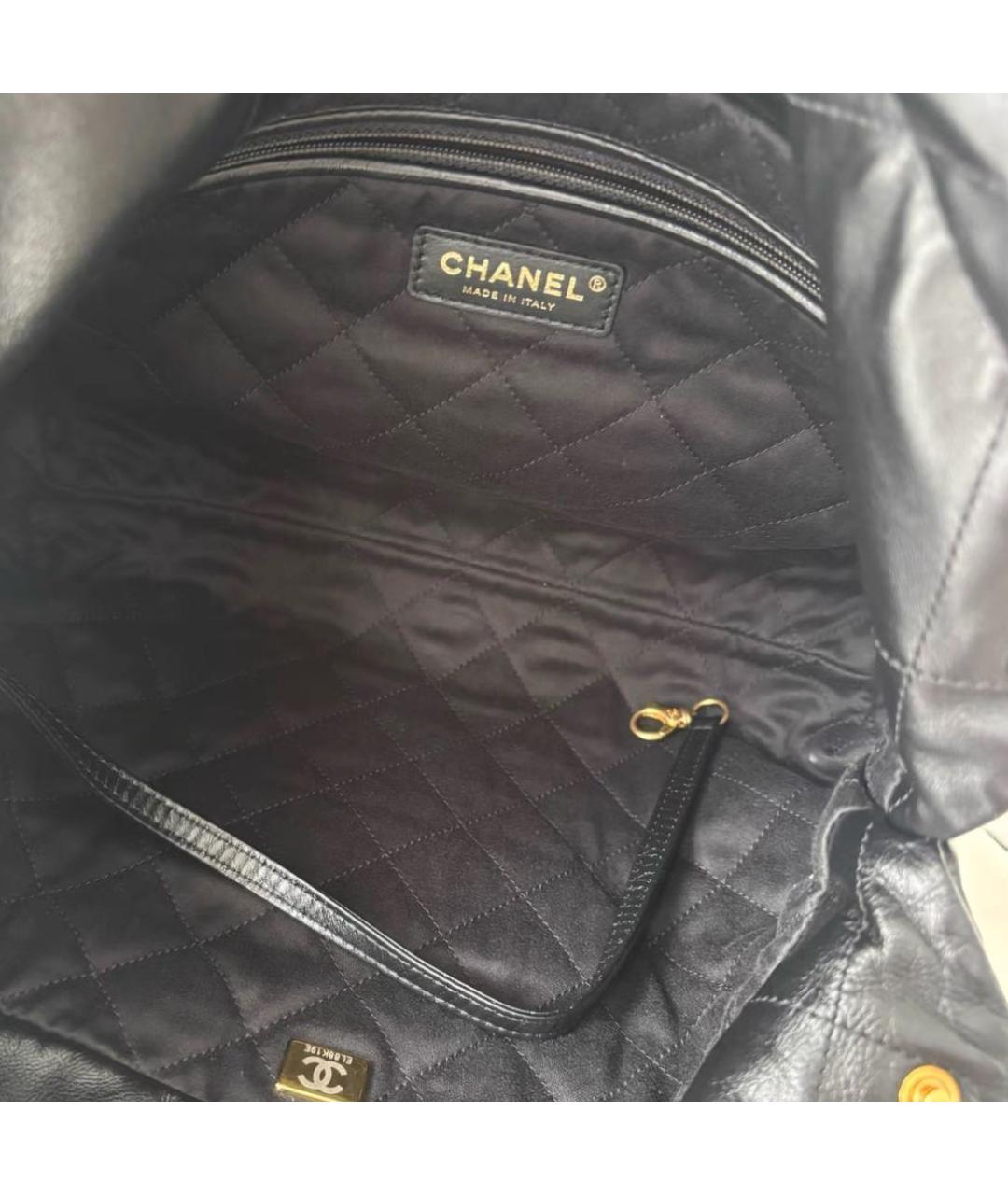 CHANEL Черная кожаная сумка тоут, фото 4