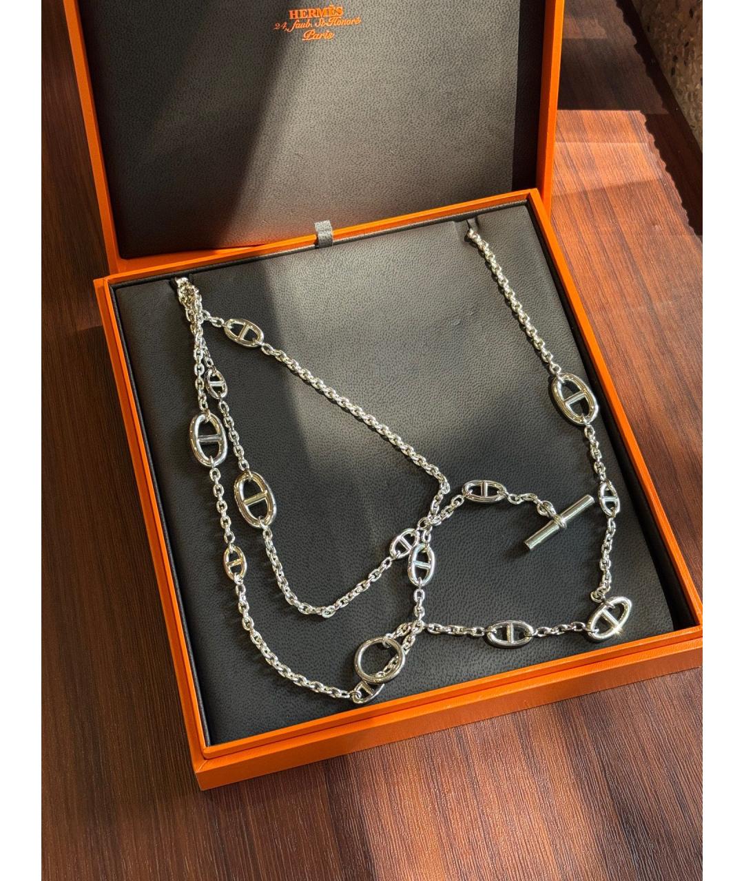 HERMES Серебряное серебряное колье, фото 5