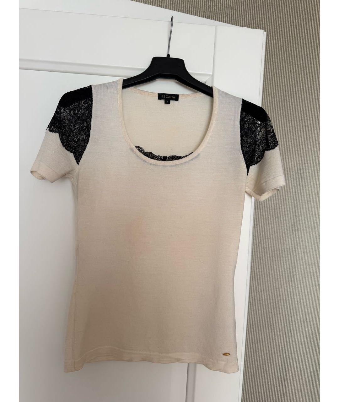 ESCADA Бежевая шерстяная блузы, фото 9