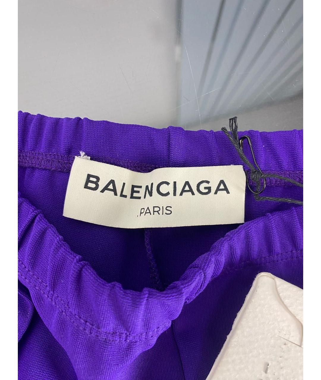 BALENCIAGA Фиолетовые вискозные брюки узкие, фото 6