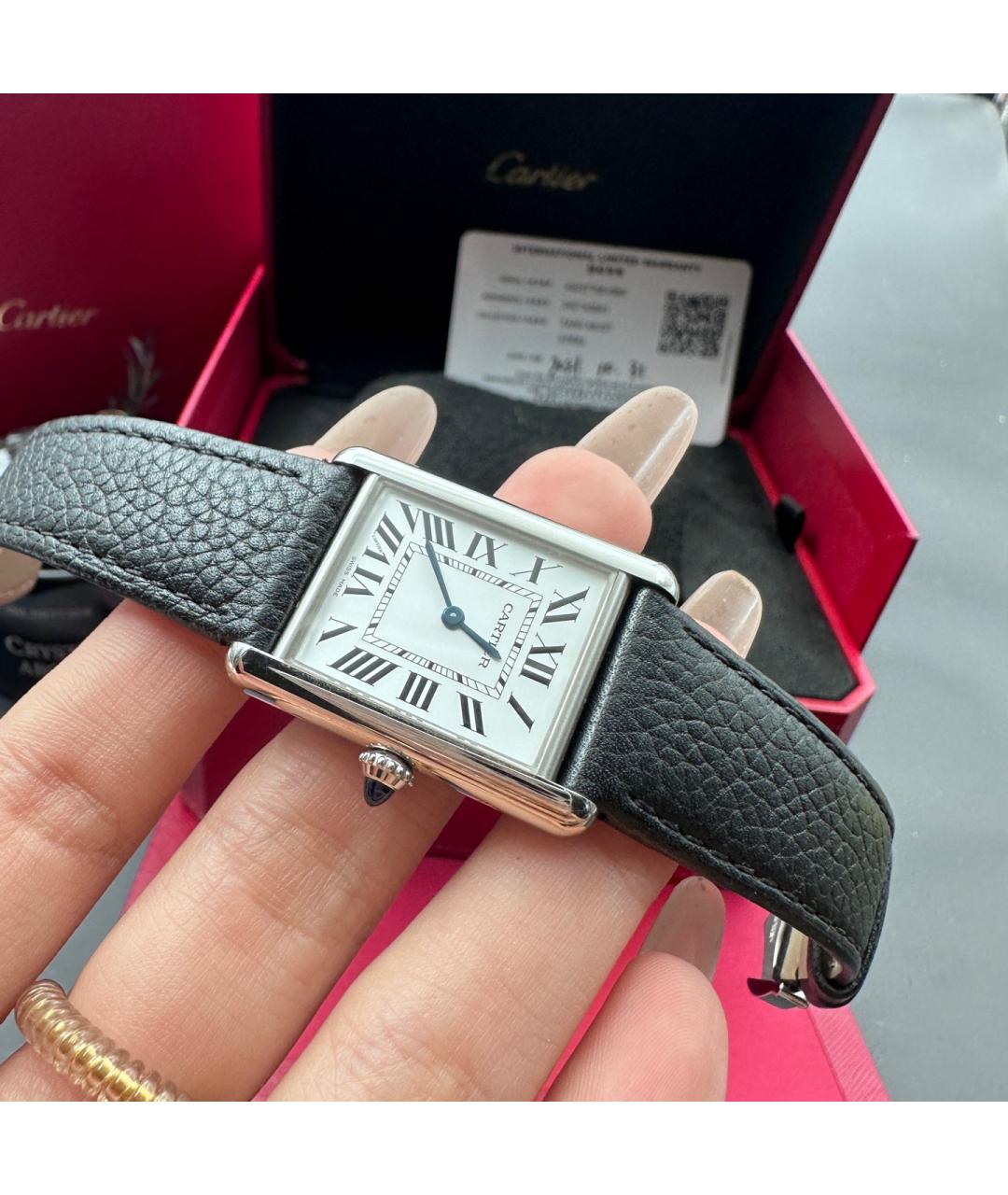 CARTIER Черные часы, фото 4