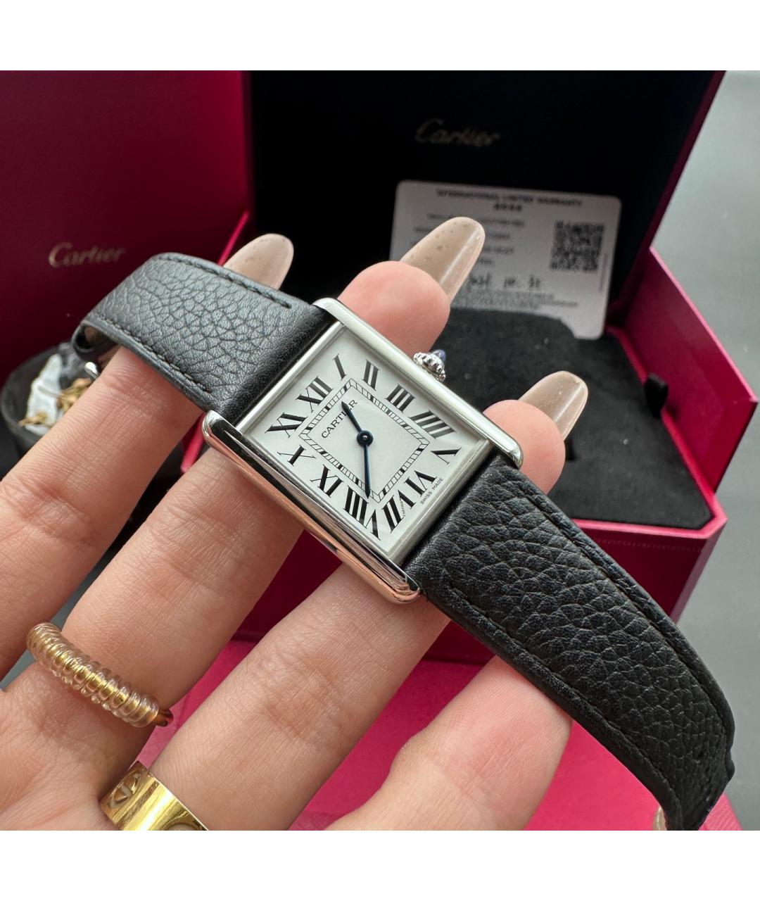 CARTIER Черные часы, фото 3
