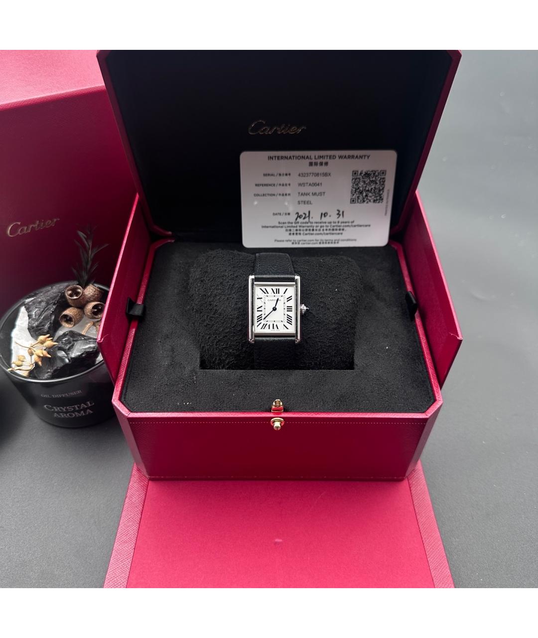 CARTIER Черные часы, фото 2