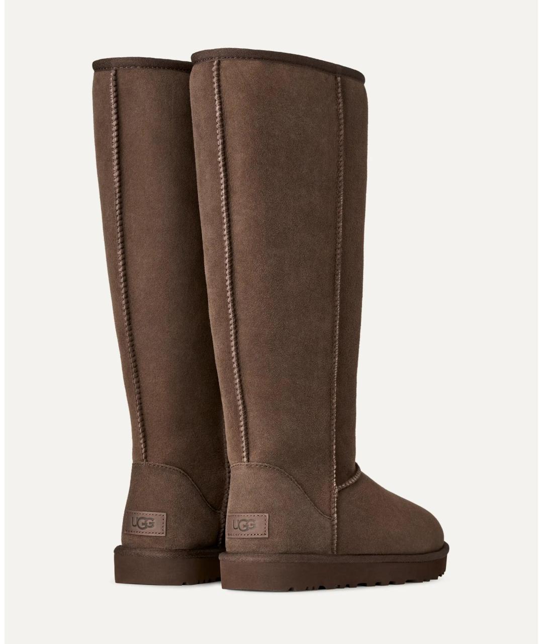 UGG Коричневые нубуковые сапоги, фото 2