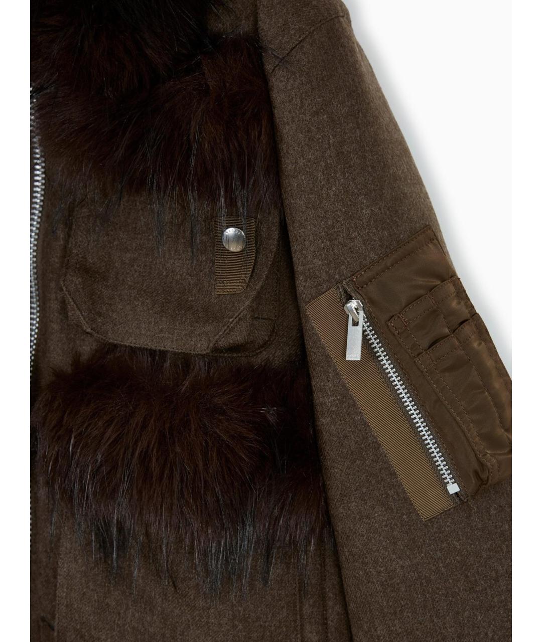 SACAI Коричневая шерстяная куртка, фото 3