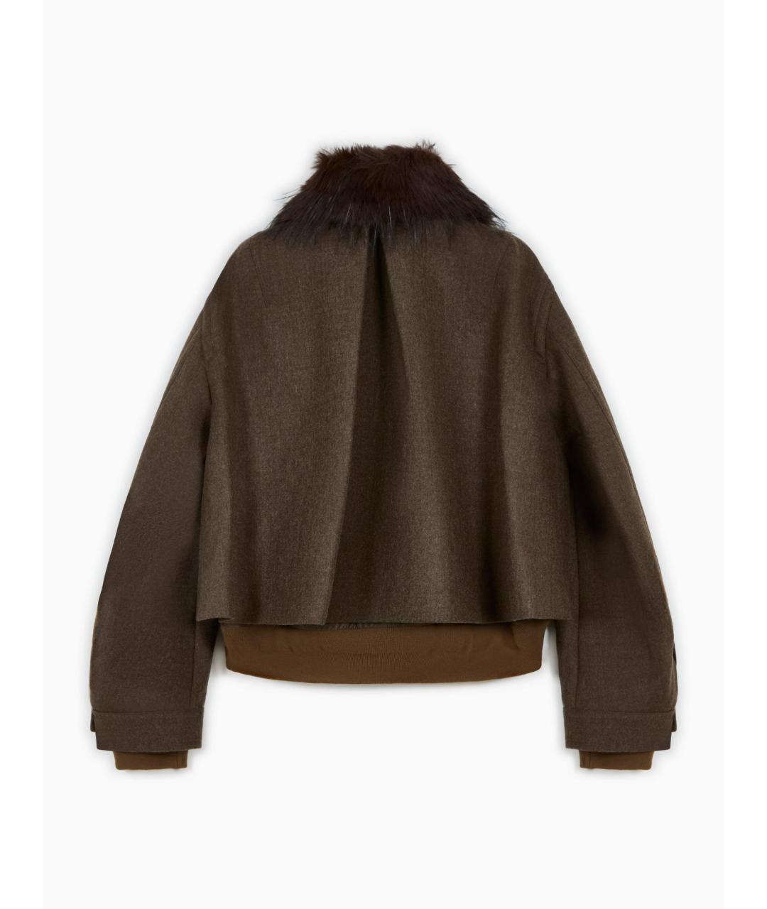 SACAI Коричневая шерстяная куртка, фото 2