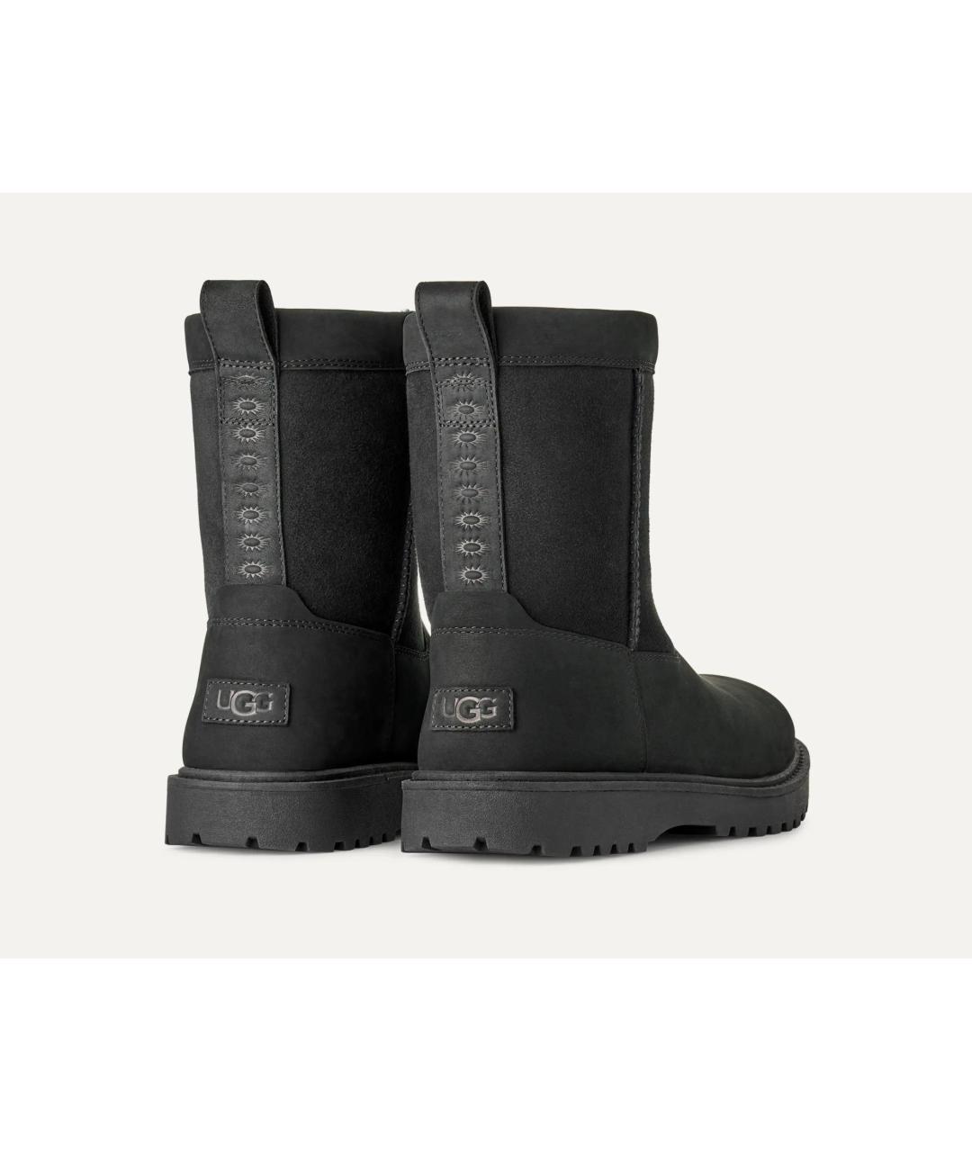 UGG Черные кожаные высокие ботинки, фото 2
