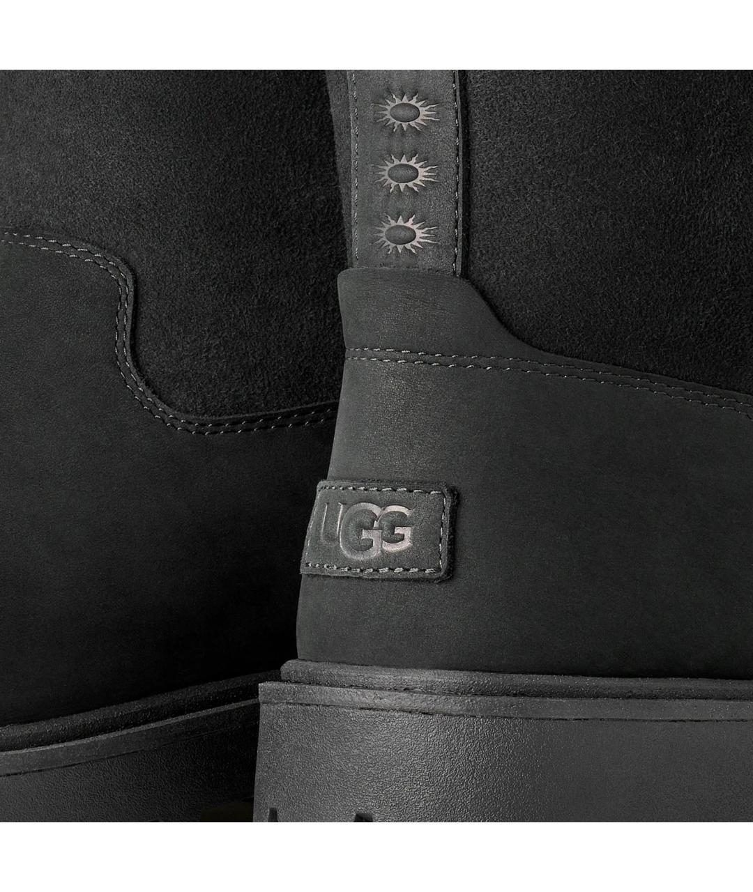UGG Черные кожаные высокие ботинки, фото 3