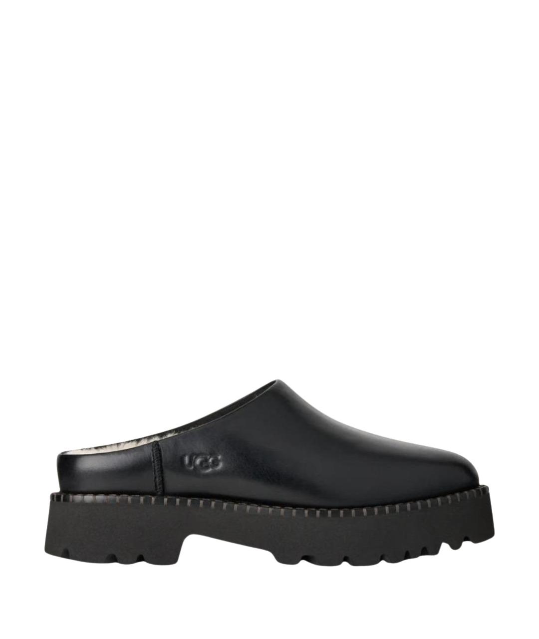 UGG Черные кожаные сабо, фото 1