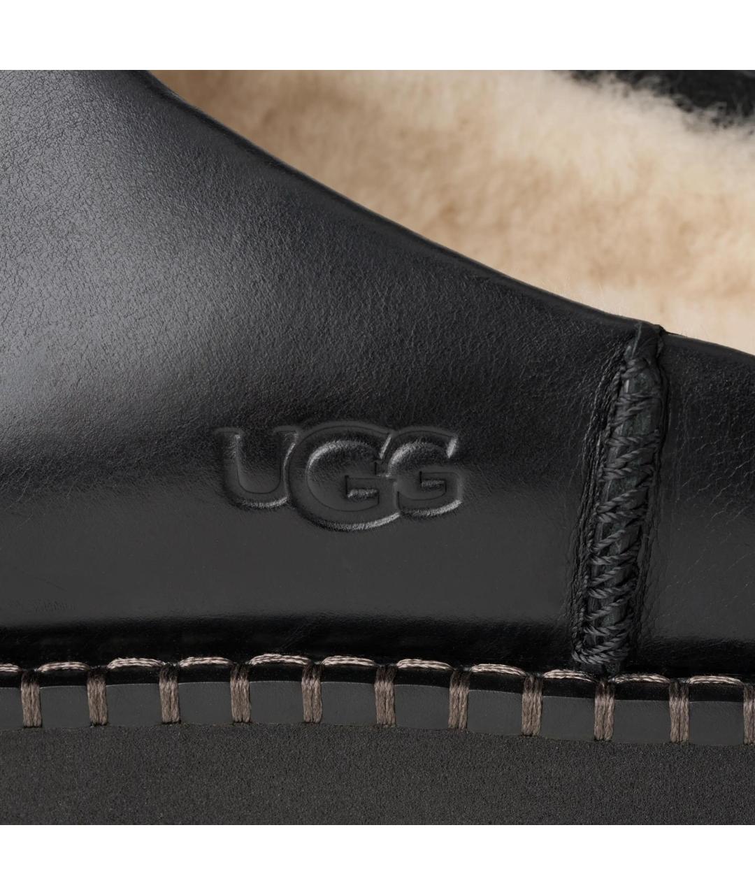 UGG Черные кожаные сабо, фото 3