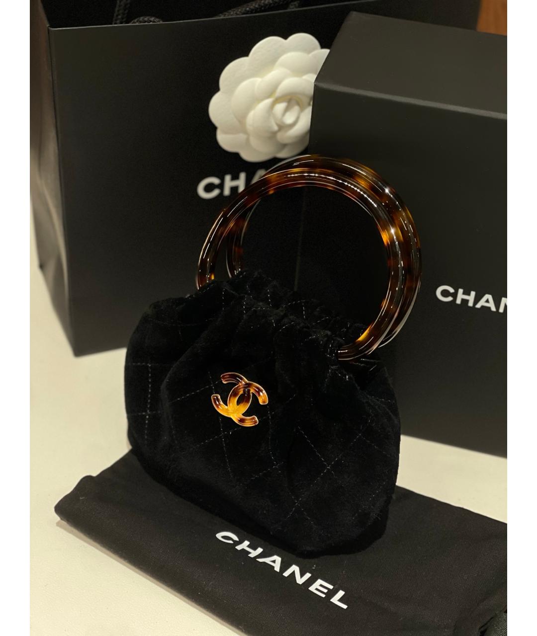 CHANEL Черная замшевая сумка с короткими ручками, фото 7