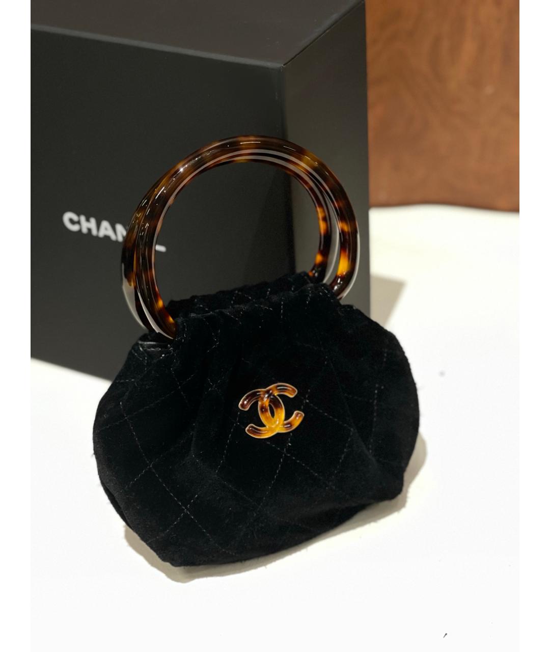 CHANEL Черная замшевая сумка с короткими ручками, фото 2