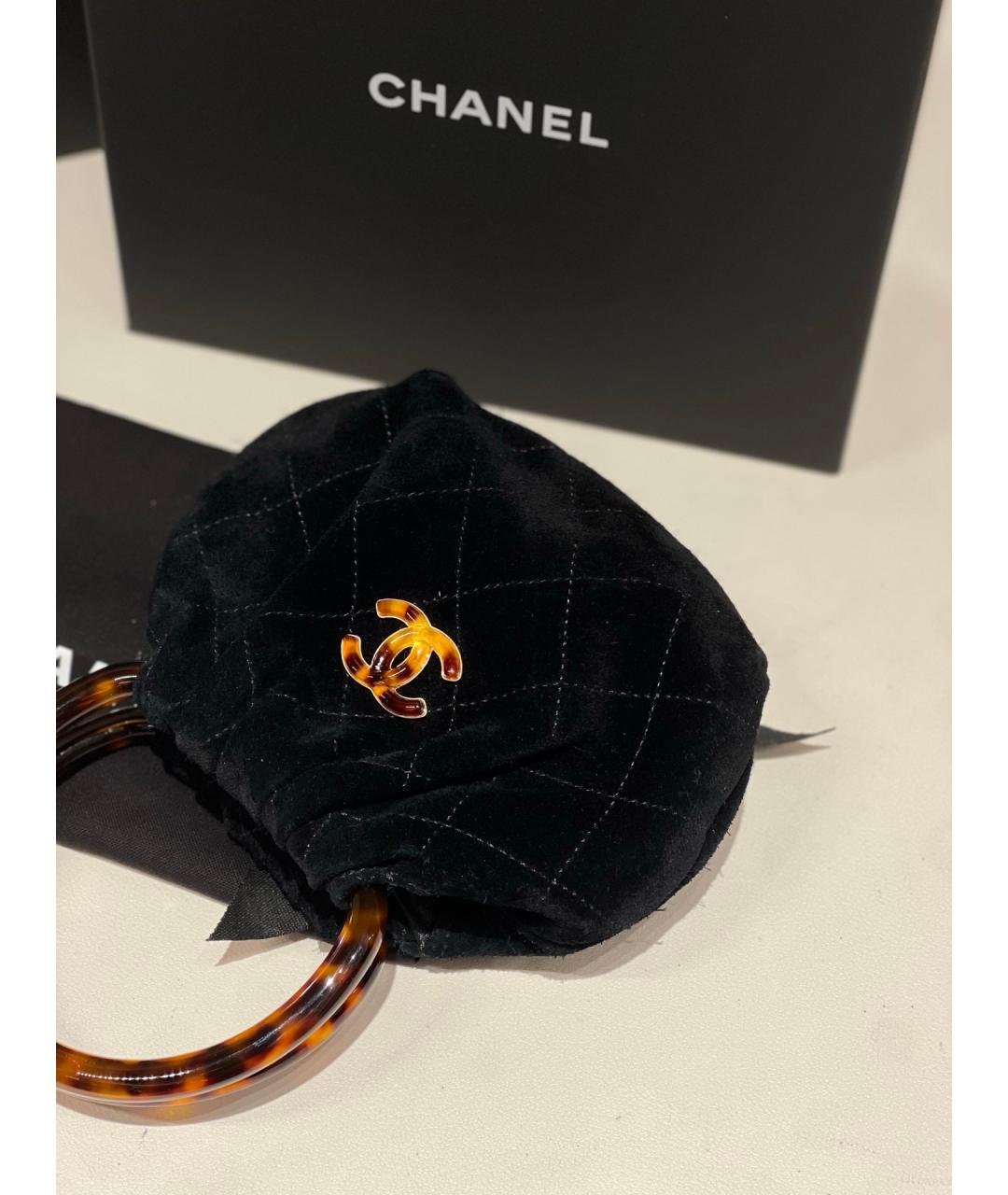 CHANEL Черная замшевая сумка с короткими ручками, фото 5