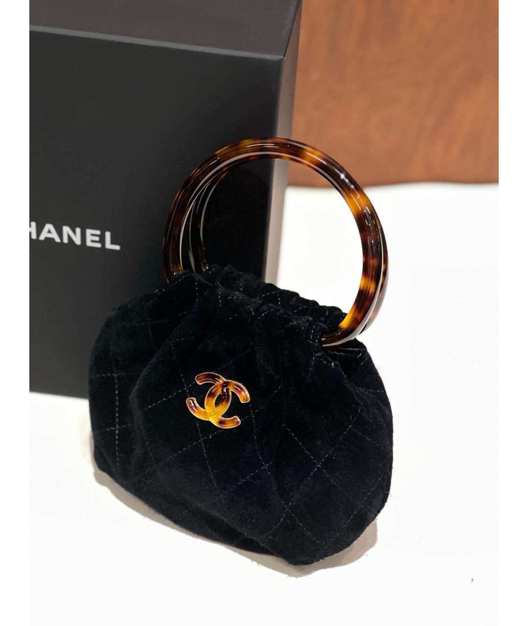 CHANEL Черная замшевая сумка с короткими ручками, фото 3