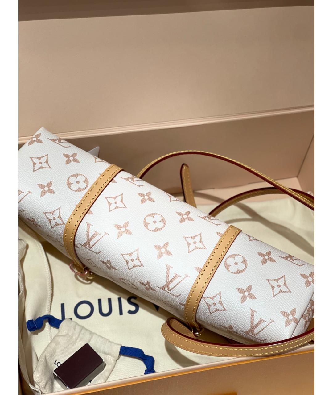 LOUIS VUITTON Бежевая сумка с короткими ручками из канвы, фото 5