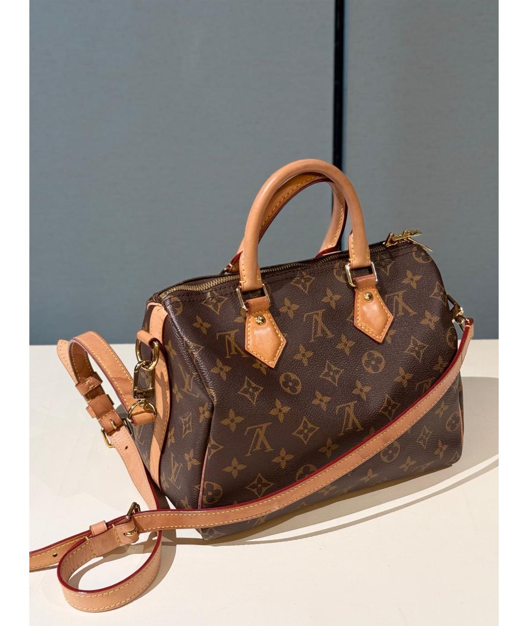 LOUIS VUITTON Коричневая сумка с короткими ручками из канвы, фото 4