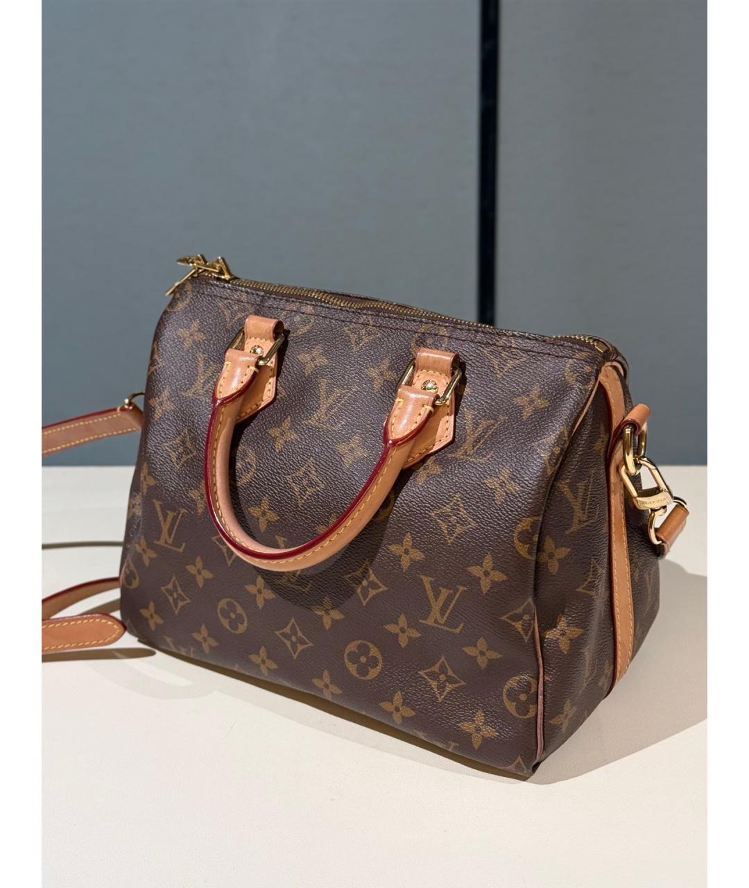 LOUIS VUITTON Коричневая сумка с короткими ручками из канвы, фото 2