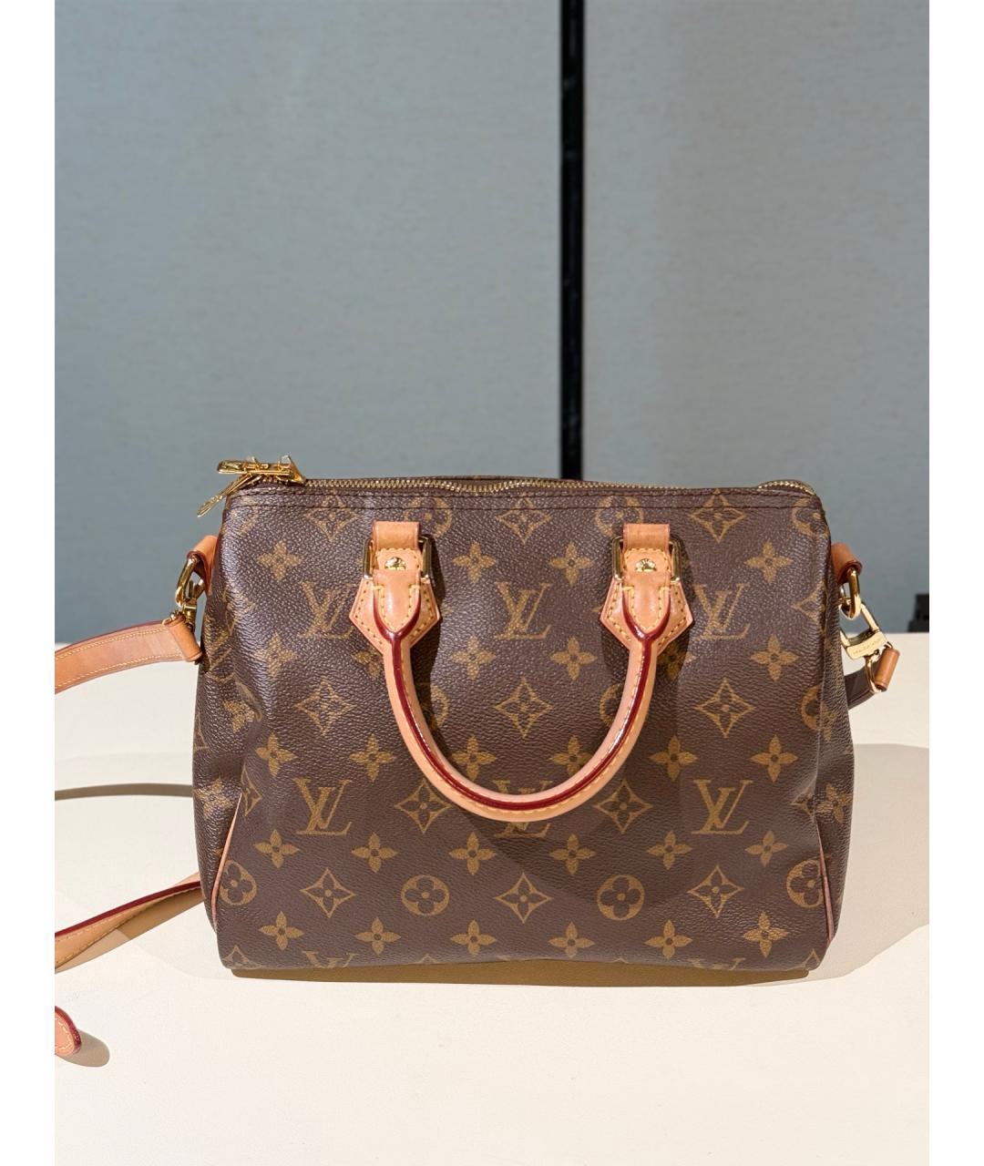 LOUIS VUITTON Коричневая сумка с короткими ручками из канвы, фото 7