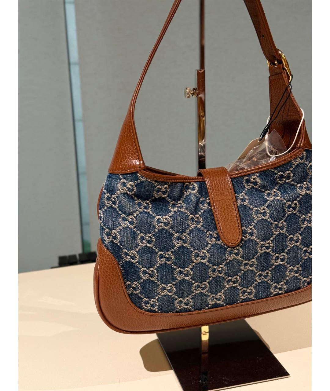 GUCCI Синяя деним сумка с короткими ручками, фото 6