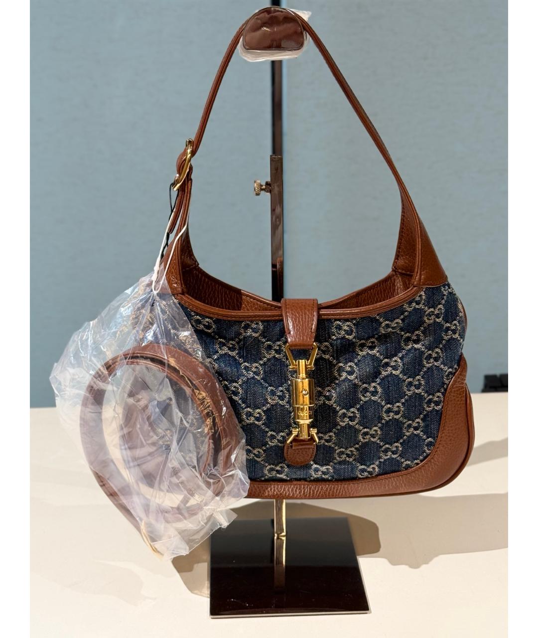 GUCCI Синяя деним сумка с короткими ручками, фото 8