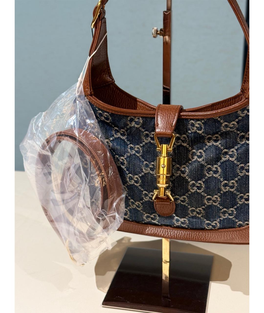 GUCCI Синяя деним сумка с короткими ручками, фото 2