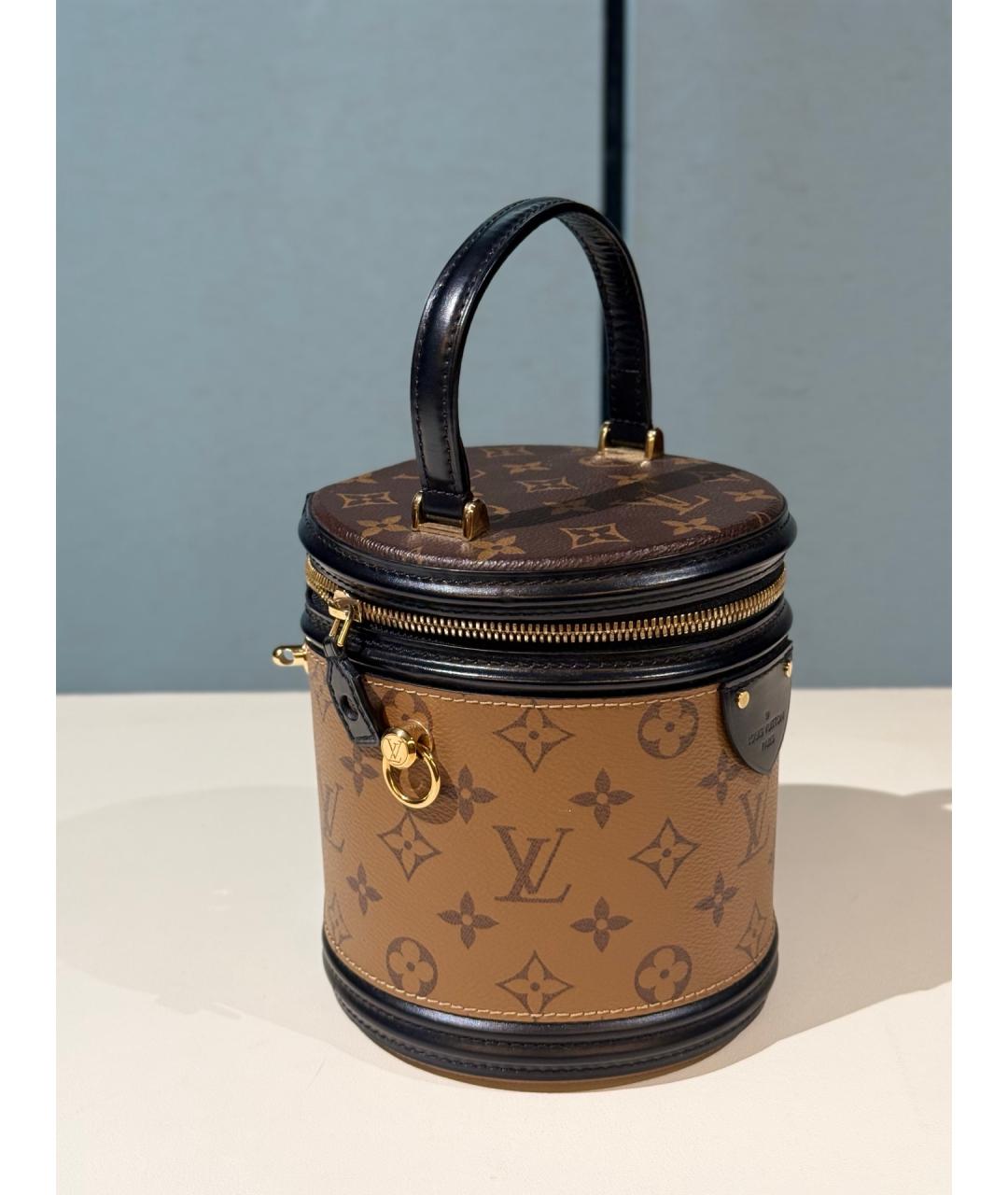 LOUIS VUITTON Коричневая сумка с короткими ручками из канвы, фото 4