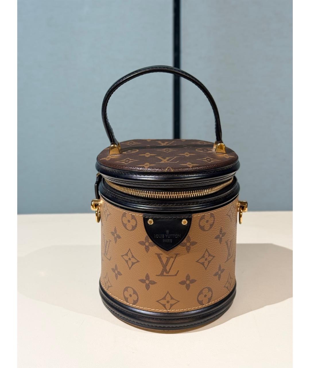 LOUIS VUITTON Коричневая сумка с короткими ручками из канвы, фото 3