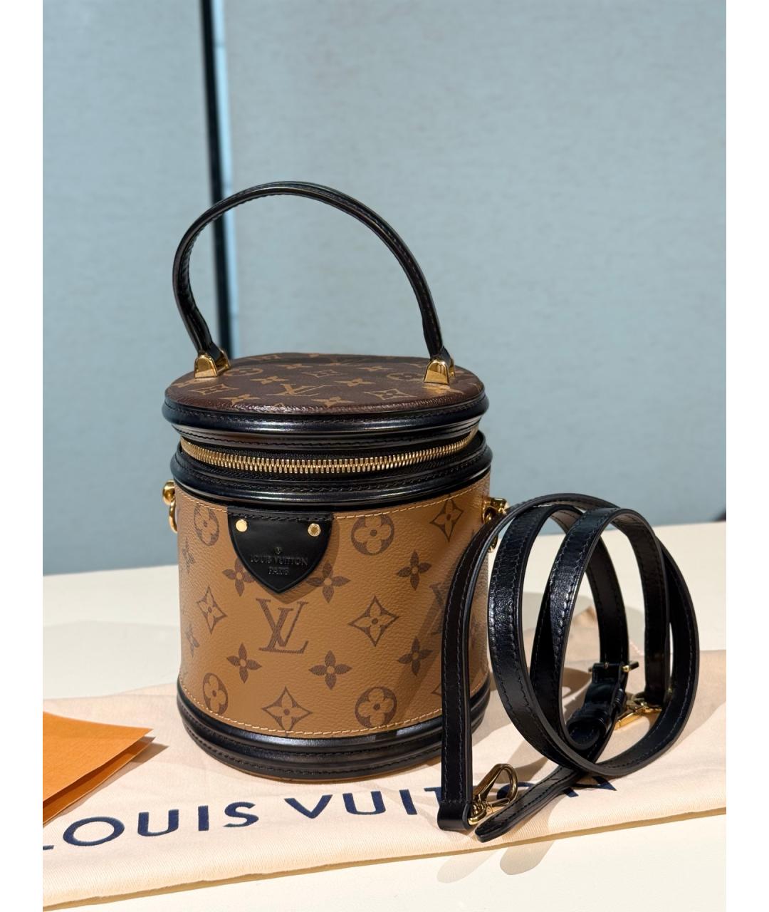 LOUIS VUITTON Коричневая сумка с короткими ручками из канвы, фото 2