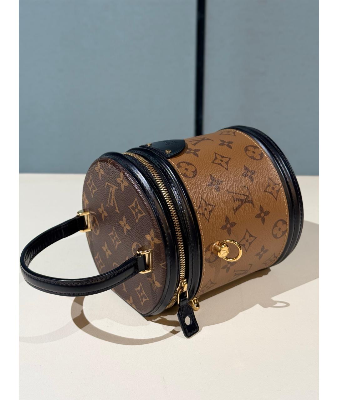 LOUIS VUITTON Коричневая сумка с короткими ручками из канвы, фото 7