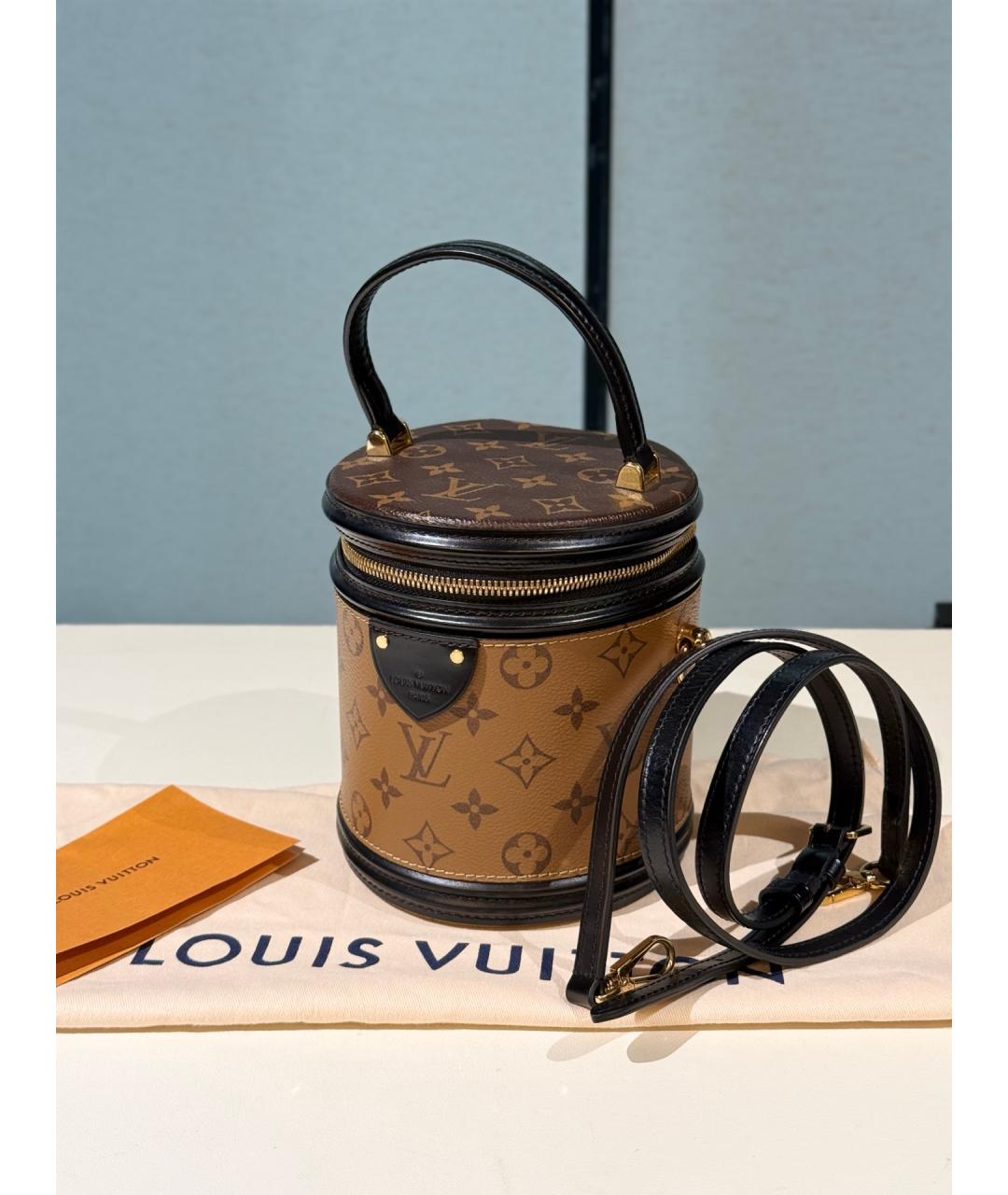 LOUIS VUITTON Коричневая сумка с короткими ручками из канвы, фото 9