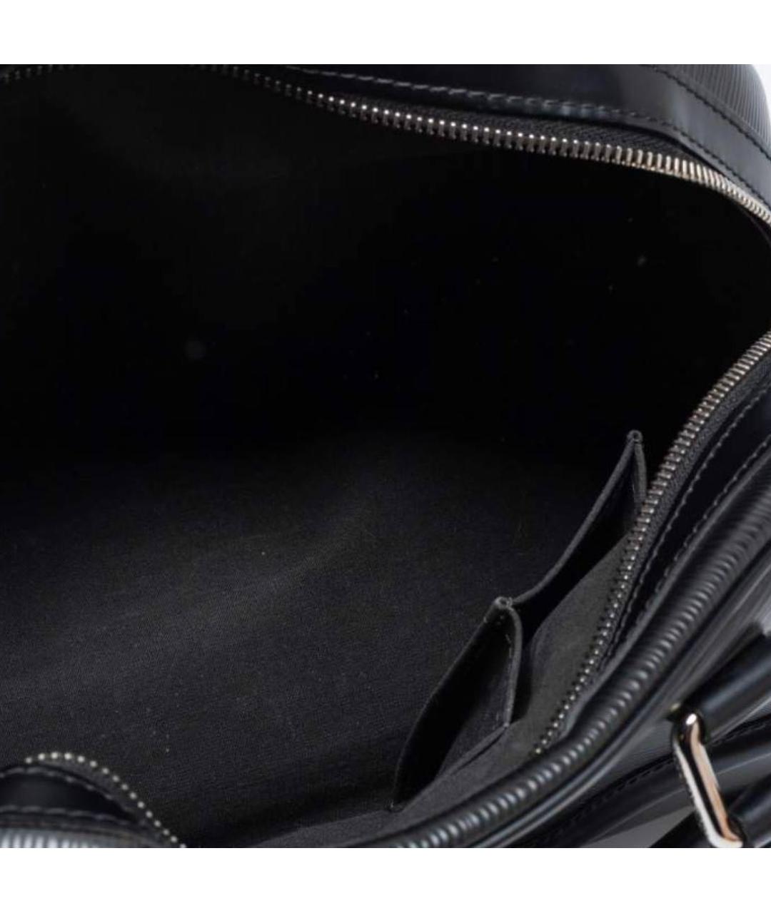LOUIS VUITTON Черная кожаная сумка с короткими ручками, фото 7