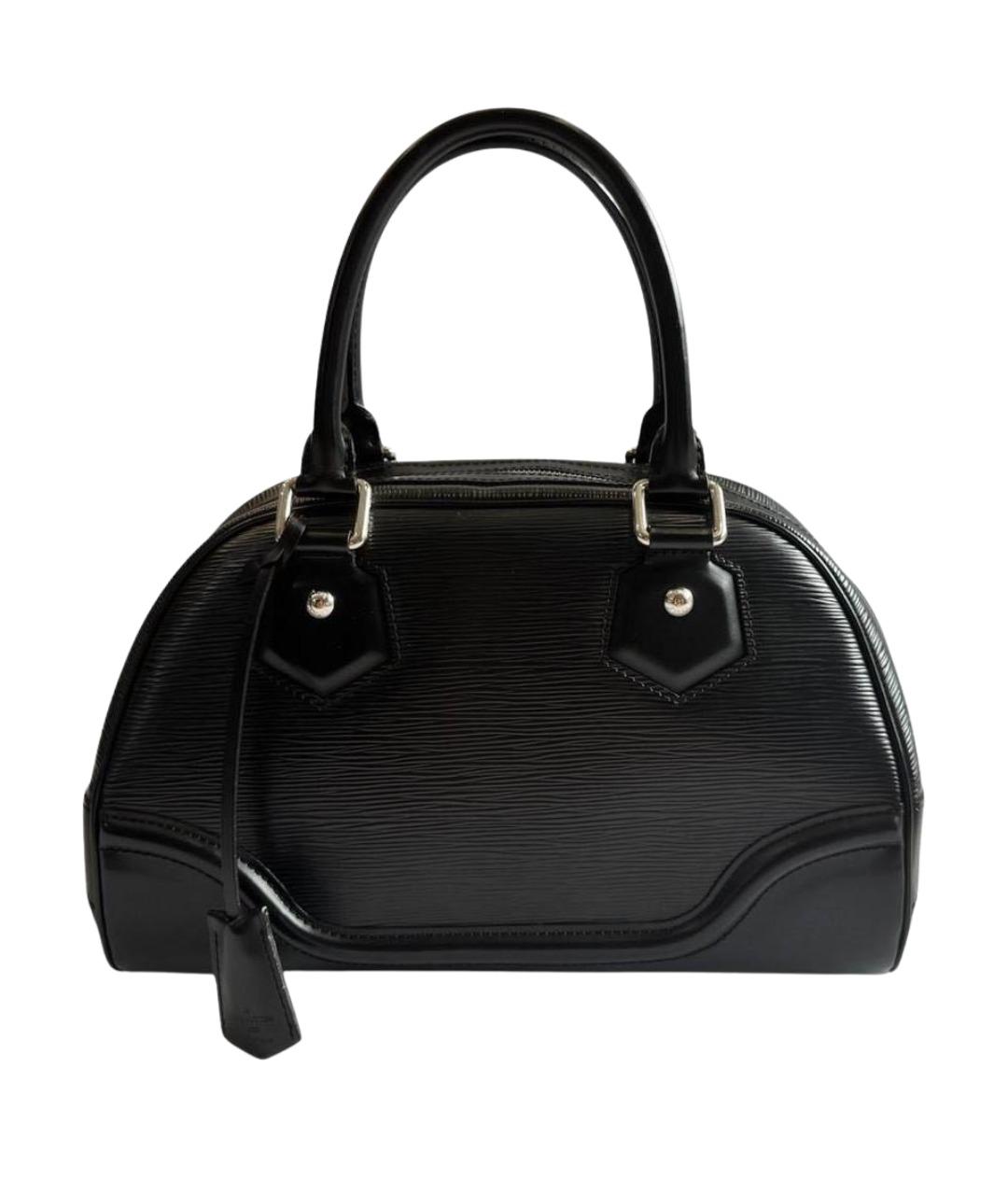 LOUIS VUITTON Черная кожаная сумка с короткими ручками, фото 1