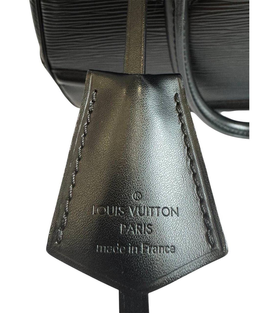 LOUIS VUITTON Черная кожаная сумка с короткими ручками, фото 6