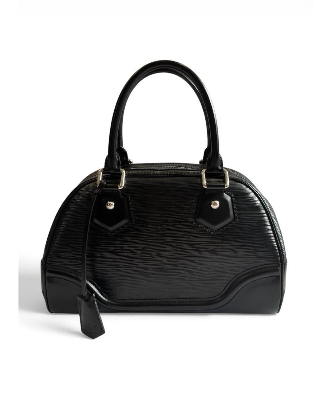 LOUIS VUITTON Черная кожаная сумка с короткими ручками, фото 9
