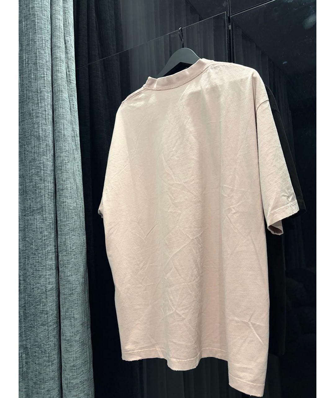 BALENCIAGA Розовая хлопковая футболка, фото 2