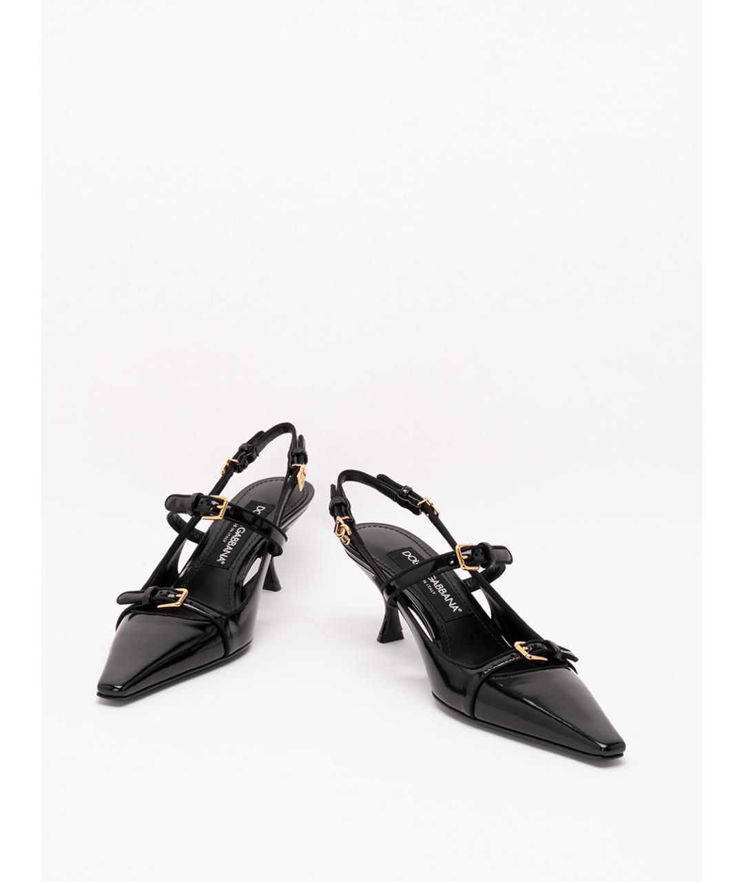 DOLCE&GABBANA Черные кожаные туфли, фото 2