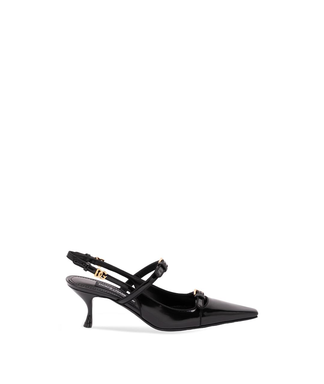 DOLCE&GABBANA Черные кожаные туфли, фото 1