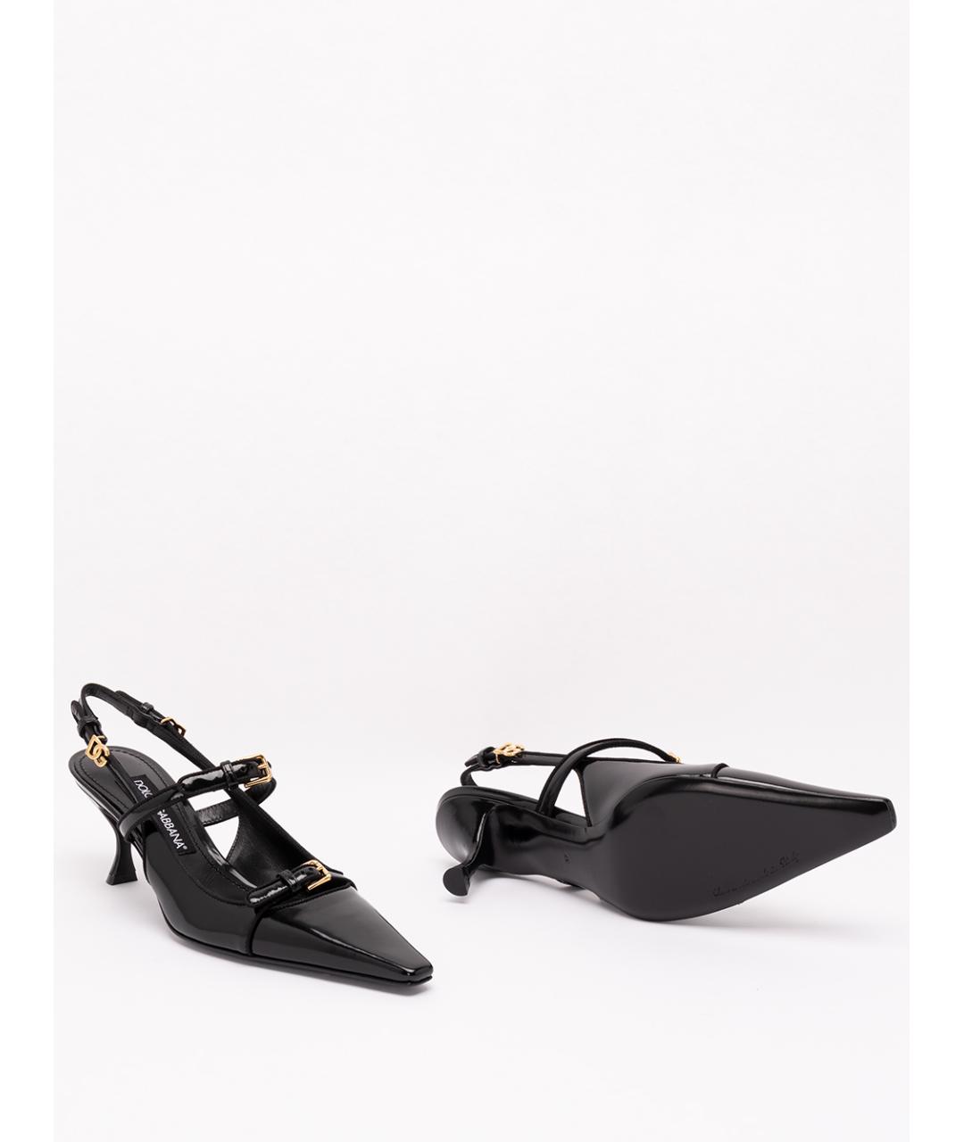 DOLCE&GABBANA Черные кожаные туфли, фото 4