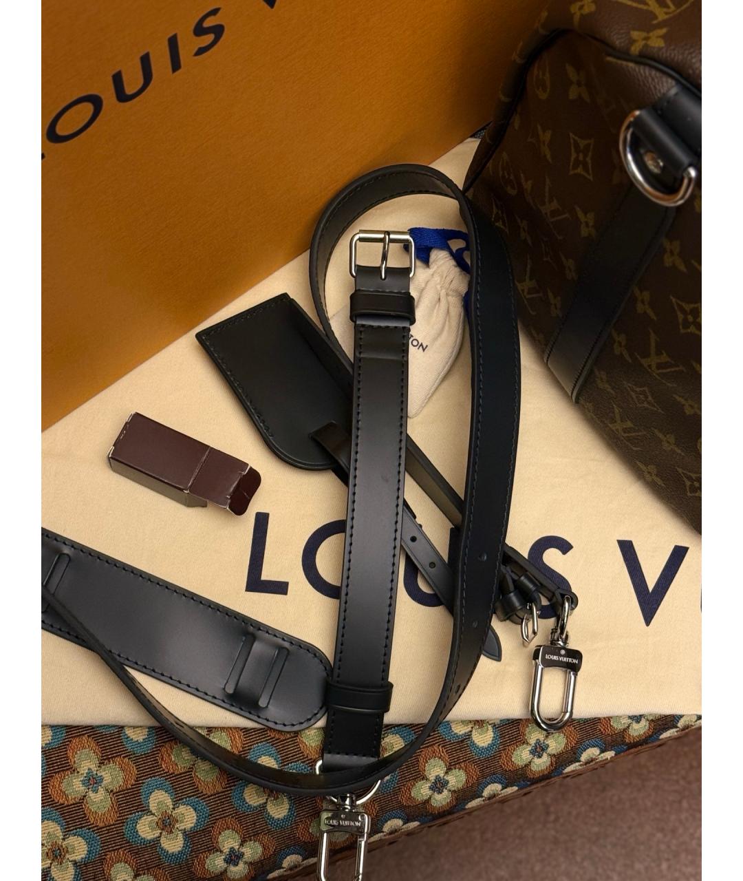 LOUIS VUITTON Коричневая дорожная/спортивная сумка из канвы, фото 2