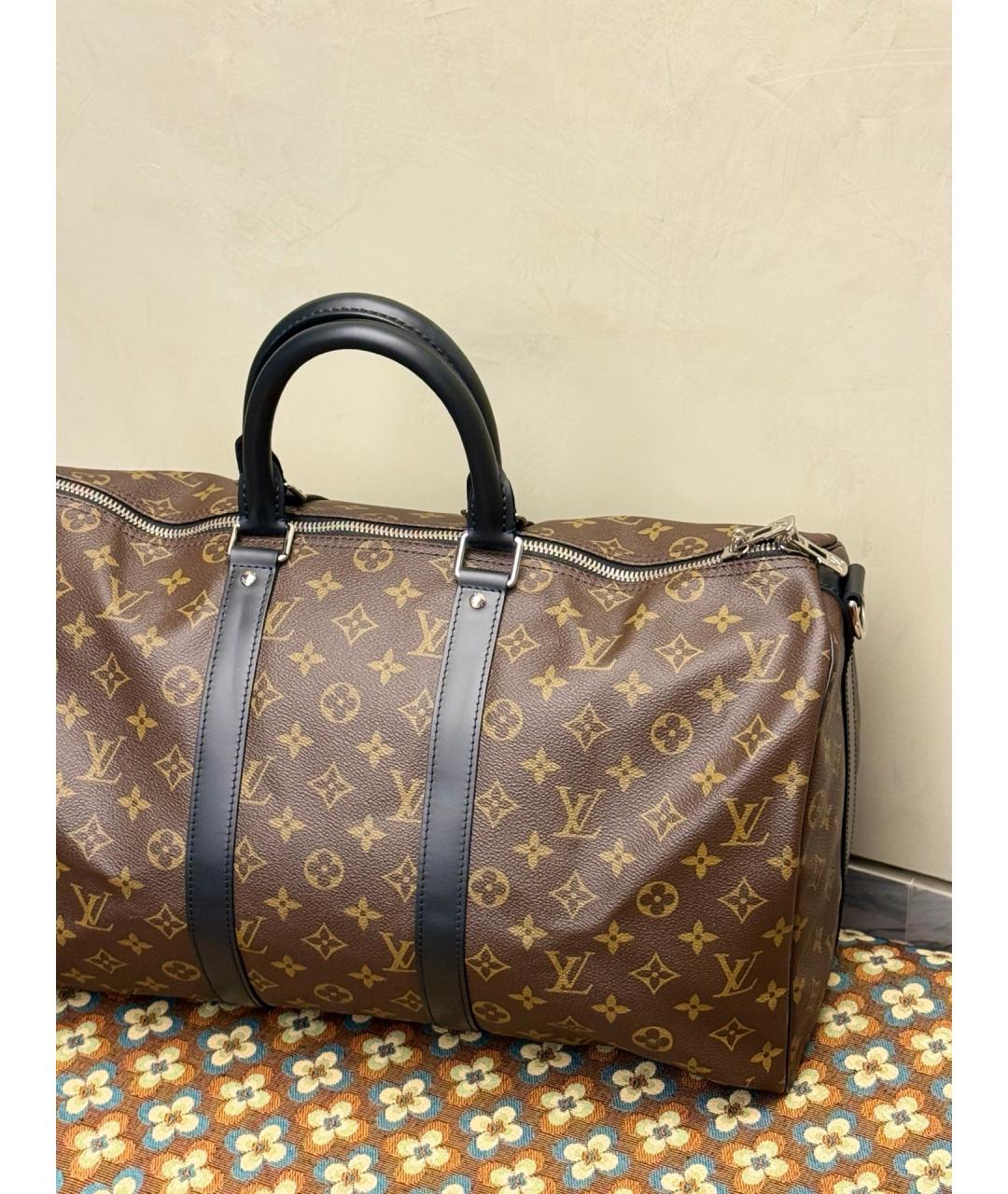 LOUIS VUITTON Коричневая дорожная/спортивная сумка из канвы, фото 4