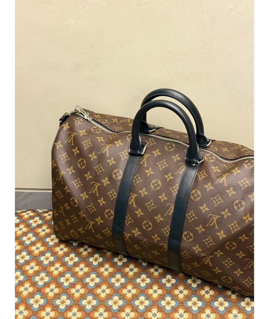 LOUIS VUITTON Коричневая дорожная/спортивная сумка из канвы, фото 5